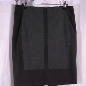 Tahari Black Gray Two Tone Pencil Knee Length Skirt Women 4 30x20.5